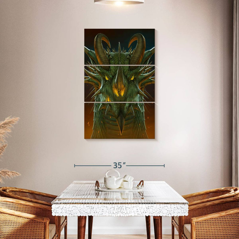 Portrait de dragon Brampt, H 45 po x l 28 po