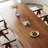 Brown Rectangular Solid Wood Trestle Dining Table-804953043