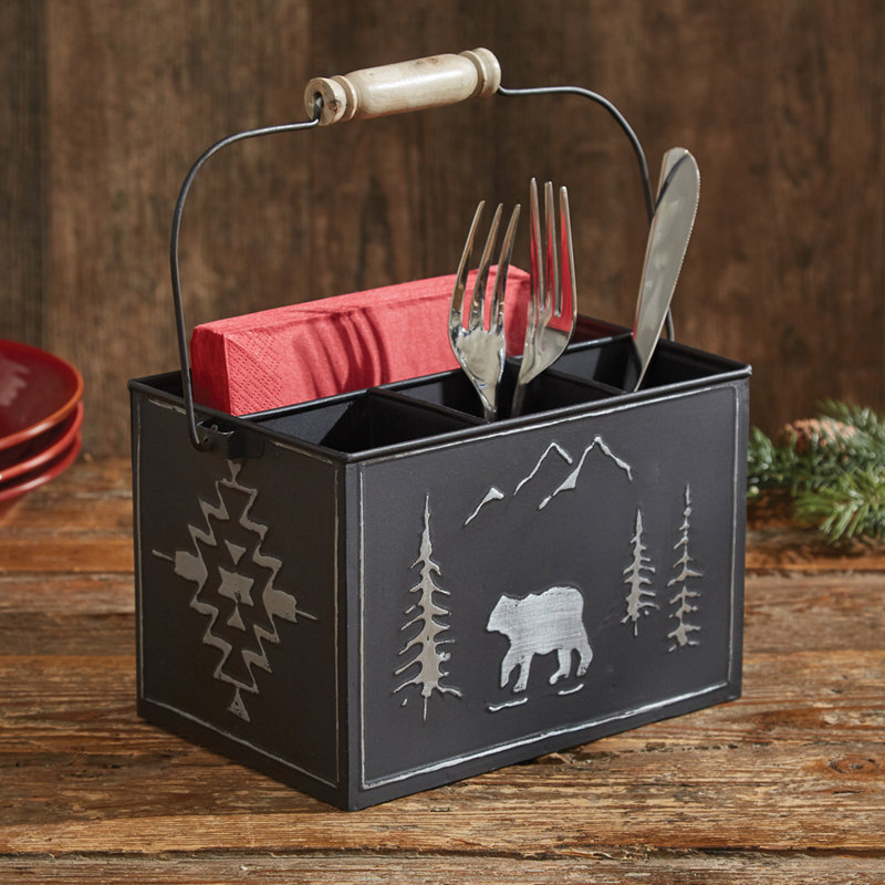 Wood Rectangle Flatware Caddy