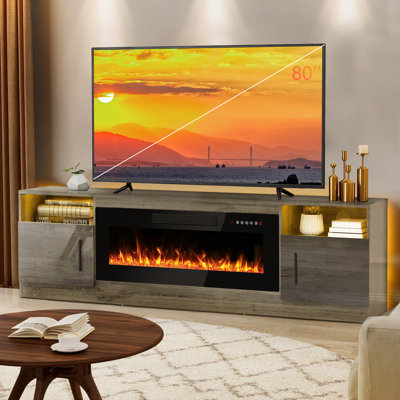 Alazik TV Stand Fireplace for TVs up to 78" Fireplace