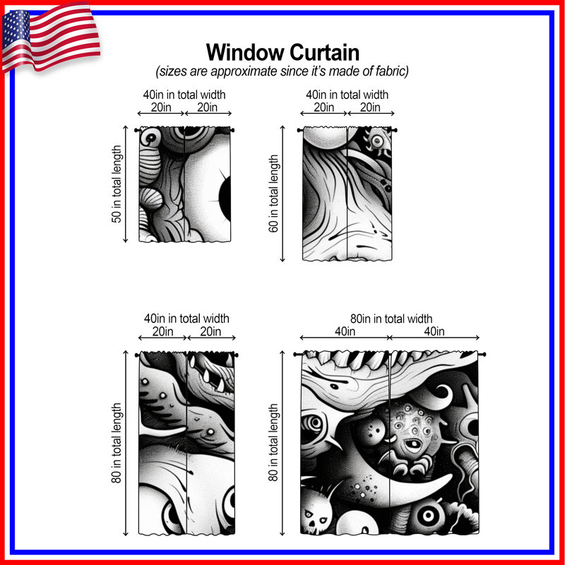 Rideaux obscurcissant et obscurcissant Monster, 40in x 50in - 2 panels, Obscurcissement de chambre