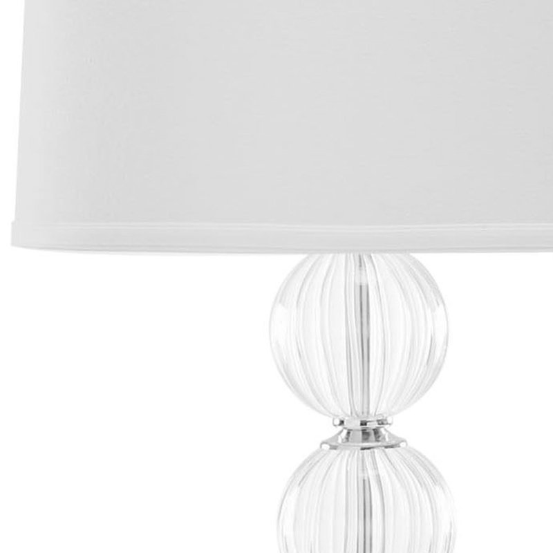 Ensemble de lampes de table transparentes et métalliques 30 po Gagnier, Blanc