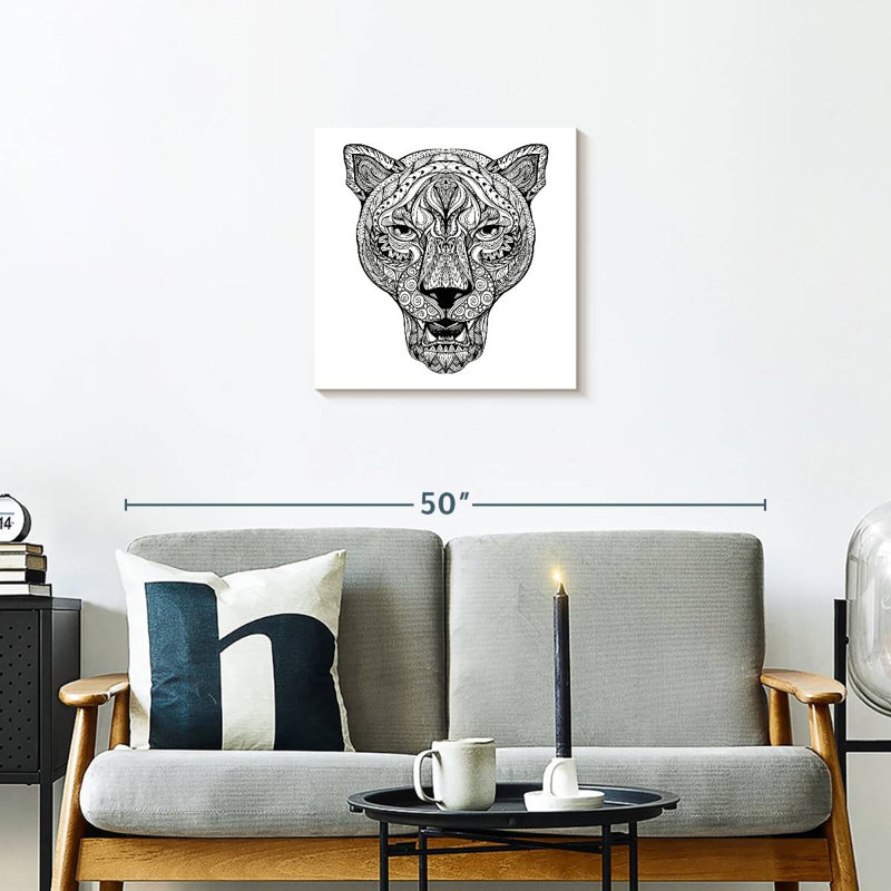 Brampt Panther Mandala, 20" H x 20" W