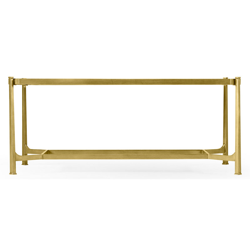 Luxe Glass Coffee Table, Gilded Iron