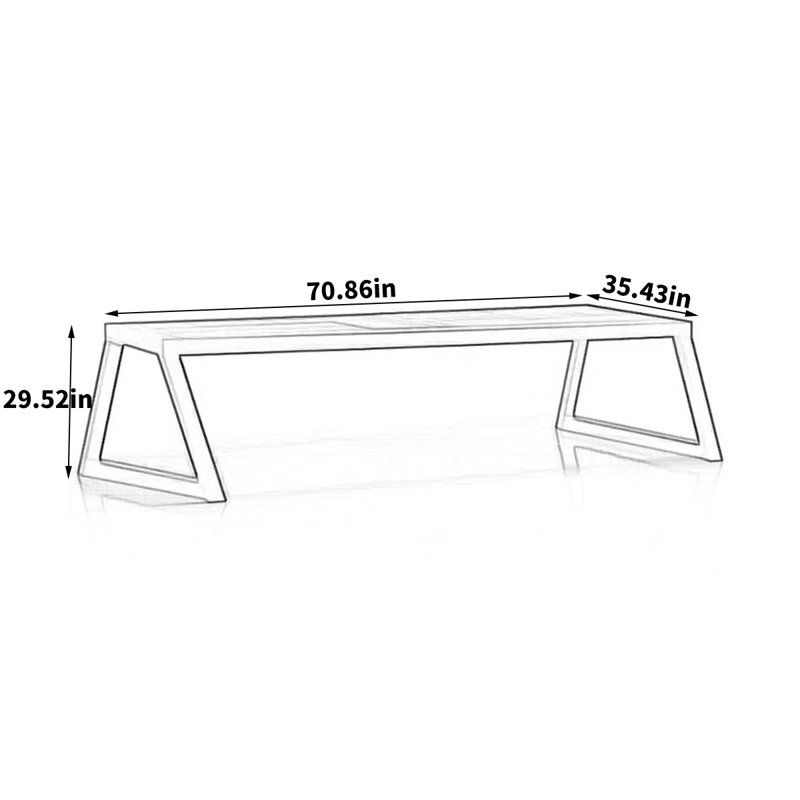 Table de salle à manger Simple Simple, H 29,52 po x L 70,86 po x l 35,43 po
