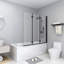 Forrestal 1300mm W x 1380mm H Folding / Bi-Fold Semi-Frameless Bath Screen with Clear Glass