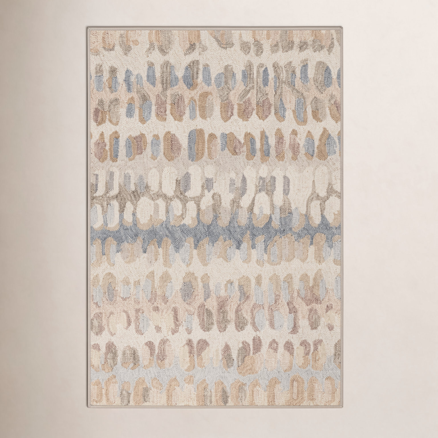 Paint Chip Natural Machine Printed Washable Rug, Rectangle 8'6" x 11'6"