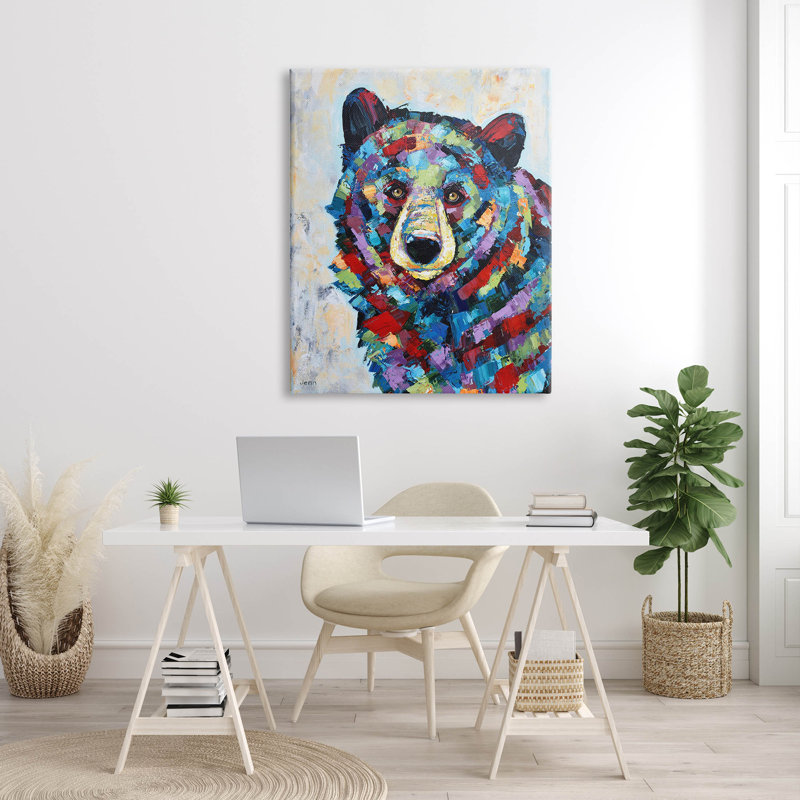 "Ours géométrique abstrait" par Jen Seeley, H 48 po x l 36 po x P 1,5 po
