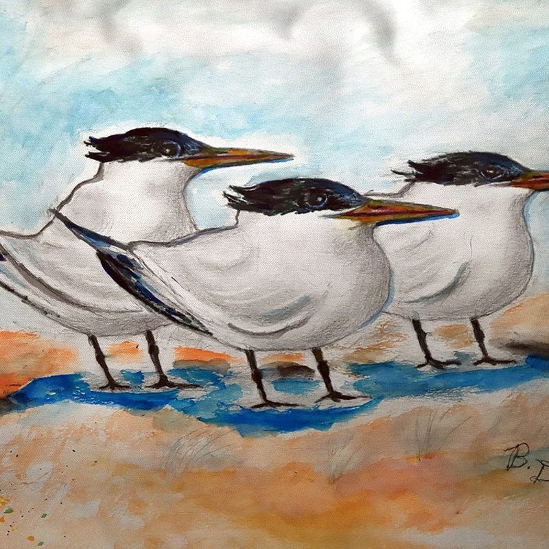 Coussin intérieur / extérieur Three Terns, H 16 po x l 20 po