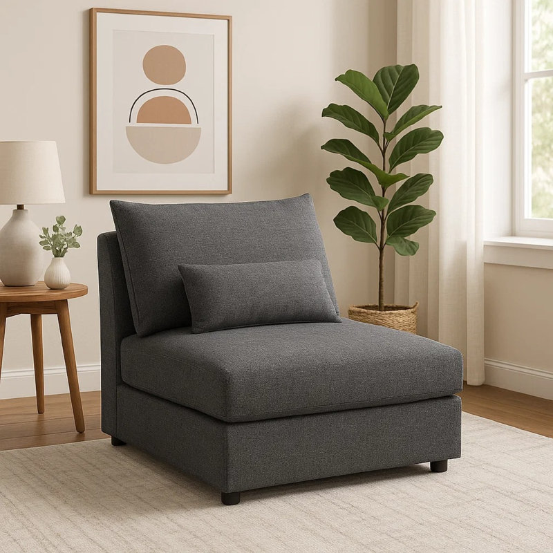 Fauteuil rembourré à peine noir
