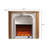 43.31"Retro White Carved Electric Fireplace-118103093