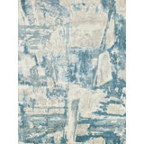 Luxury Laureno Abstract Area Rug in Light Blue/Ivory