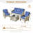 Harper 6 - Person Outdoor Seating Group With Cushions And Solar Powered Coffee Table-1947749621