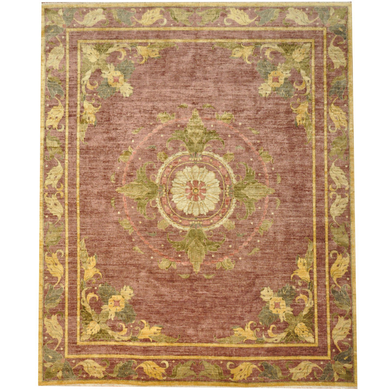 Tapis en laine noué à la main couleur laine Aubusson