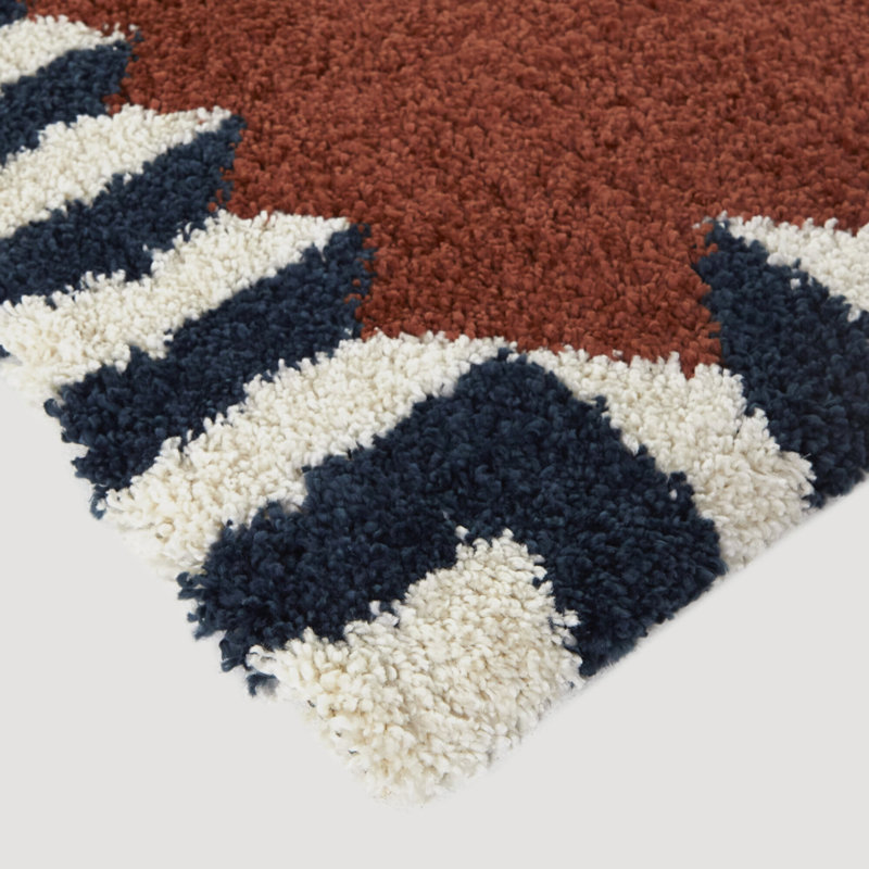 Charter Area Rug in Rust Red/Black/White, Rectangle 7'10" x 10'