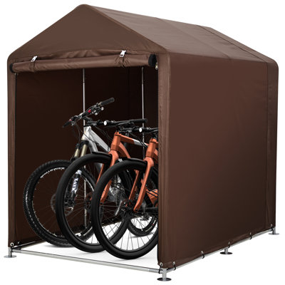 Tente de rangement pour vélo d'extérieur, tissu Oxford 420D imperméable avec toit triangulaire, abri de garage portable pour 2 vélos, moto, outils, assemblage facile, vert