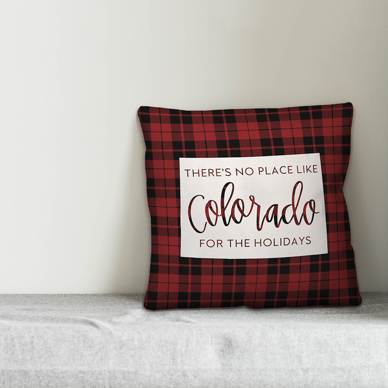  Coussin décoratif Il n'y a pas de place comme chez-soi pour les fêtes, 20 po X 20 po, Colorado