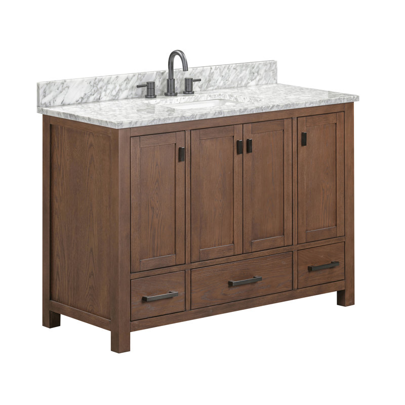 Souther 48" Single Bathroom Vanity with Top, Mocha Oak