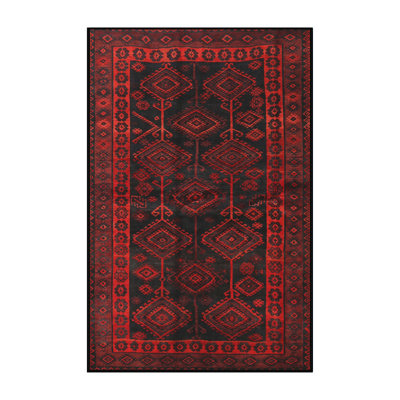 Tapis traditionnel rouge / noir
