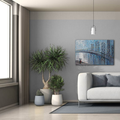 'Rainy Date With The Bridge View' by Ekaterina Ermilkina, Canvas Wall Art