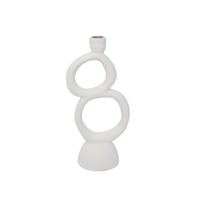 Bougeoir double blanc sophistiqué Ecomix