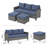 Khaelynn 3 - Person Patio Conversation Set with Cushions-2132163113