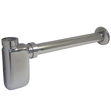 Bottle Trap Brass Siphon, Polished Chrome