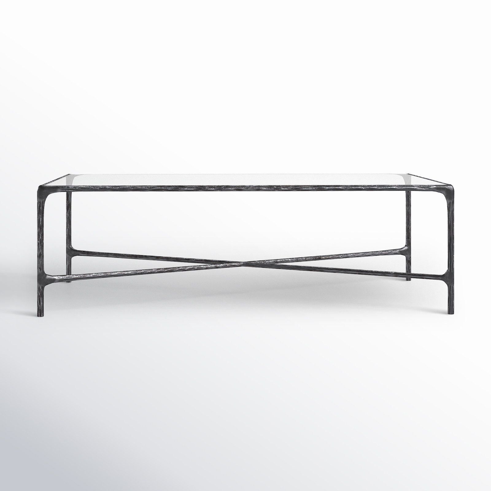 Evelynn Single Coffee Table, Silver, Clear