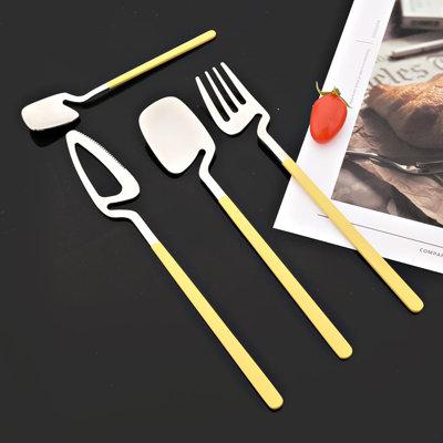 Hangable 24-Piece Stainless Steel Flatware Set, Satin Finish Cutlery Set Service For 6, Includes Knives, Forks, Spoons, Dishwasher Safe