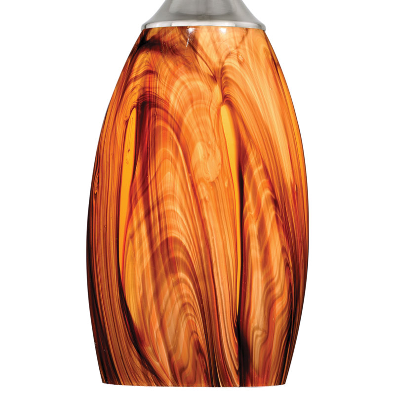 Finja 1 - Light Single Pendant, Satin Nickel, Smoky Fire