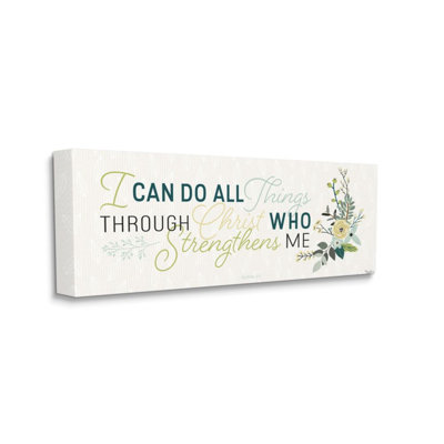 «He Strongens Me Faith Base Inspirational Quote» par Gigi Louise - impression d'art textuel