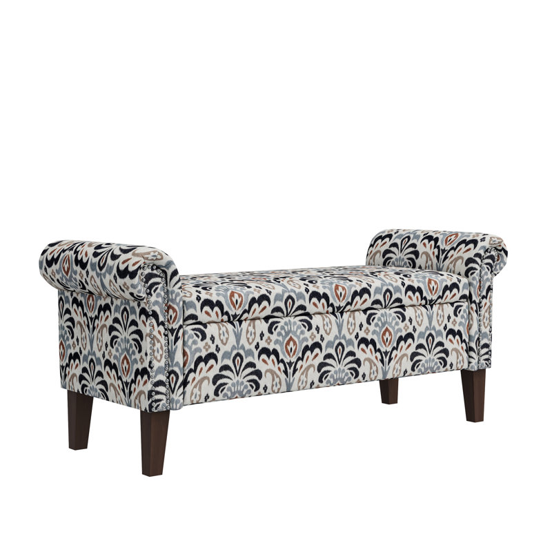 Rangement attrayant: motif floral, siège ferme, matériau d'espace, accoudoirs roulés
