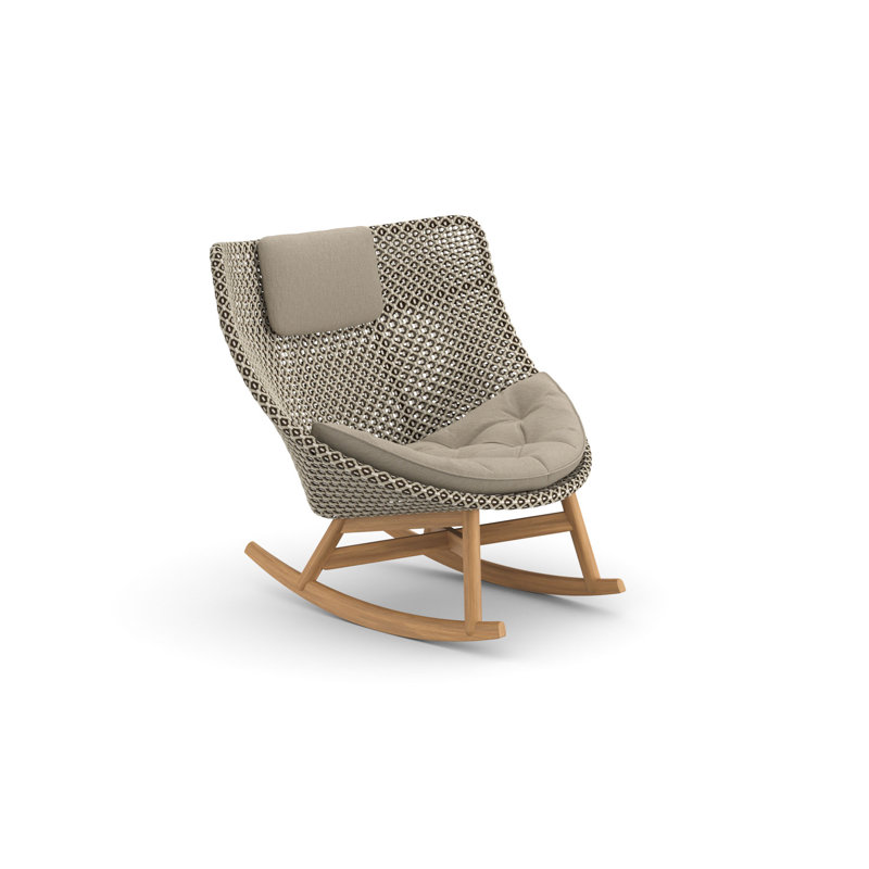 Mbrace Teak Outdoor Rocker Chair, Sea Salt, Natura Taupe