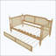 Lit de jour simple en rotin avec lit gigogne simple-1012632161