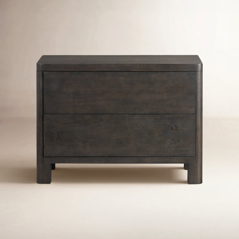 Noeline Nightstand-Smoked Black Oak Veneer, Smoked Black Oak