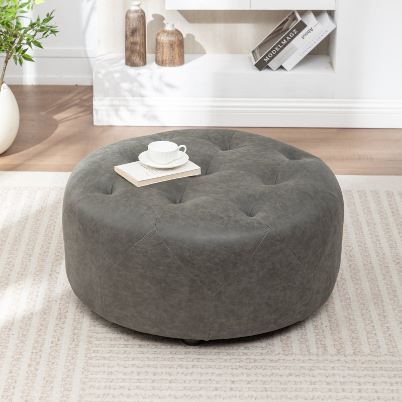 Repose-pieds Castanedo, Polyester - Gris charbon