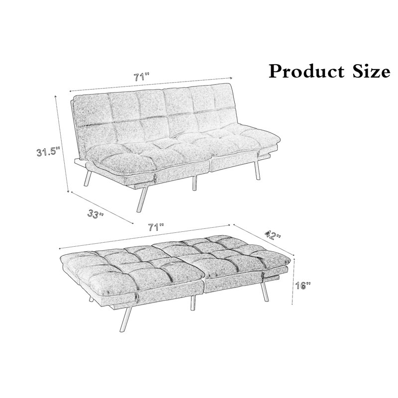 Sofa Bed With Adjustable Backrests