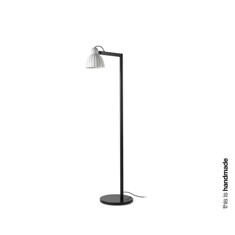 Venice Floor Lamp, White/Gloss Black