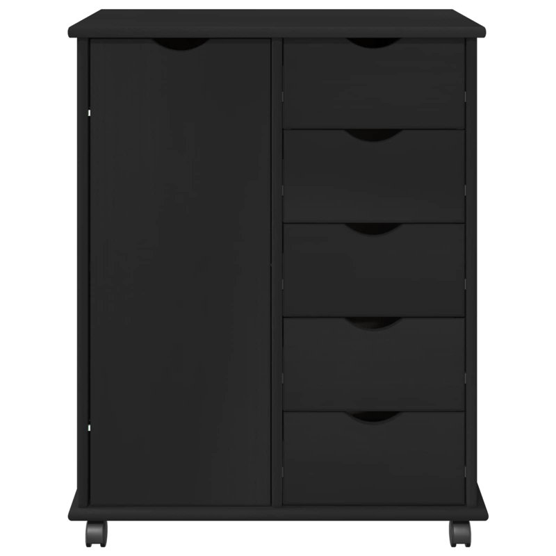 Solid Wood Rectangle Accent Cabinet, Black