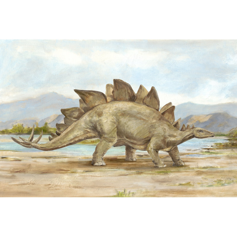Dinosaur Illustration I by Ethan Harper - Wrapped Canvas Painting, 81 cm H x 122 cm W, Wrapped Canvas