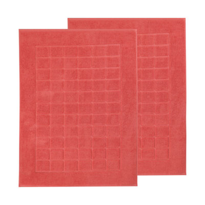 100% Cotton Thick & Absorbent Reversible Checkered Bath Mats