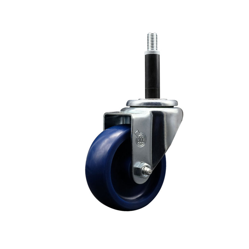3,5 pouces SS solide poly pivotant 3/4 pouces extensible roulette à pied SCC