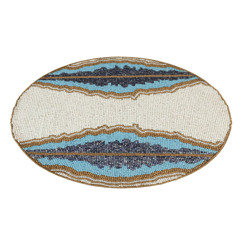 Napperon Birchel, Bleu/Ivoire