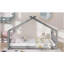 Lit double en bois, gris