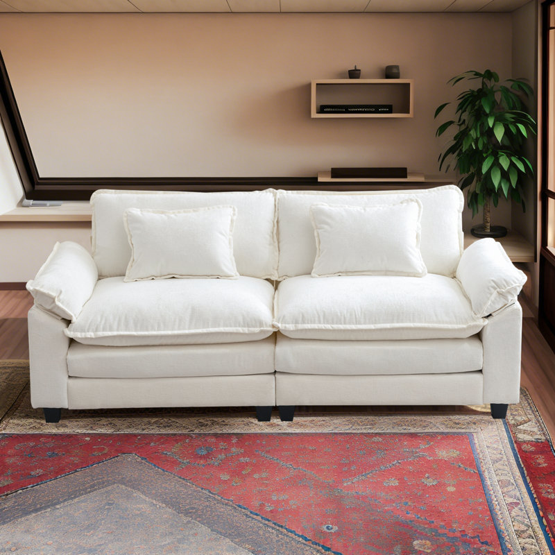 Gillina Upholstered Sectional Reversible, White