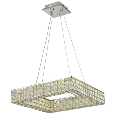 Gaven 4 - Light Chrome LED Square/Rectangle Pendant