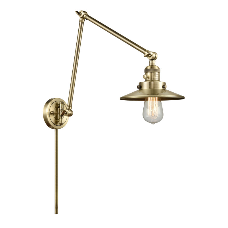 Clintonpark Swing Arm Sconce, 3.5 Watt Vintage LED Bulb, Antique Brass, Antique Brass