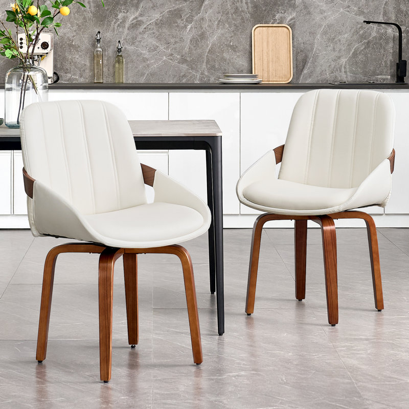 Chaises de salle à manger rembourrées Modern, Blanc
