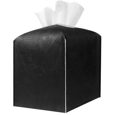 PU Leather Tissue Organizer with Bottom Belt and High Performance Hook and Loop Fastener
