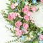 Couronne de fleurs artificielle 24 po en grappe de verdure pour la porte d'entrée Saint-Valentin